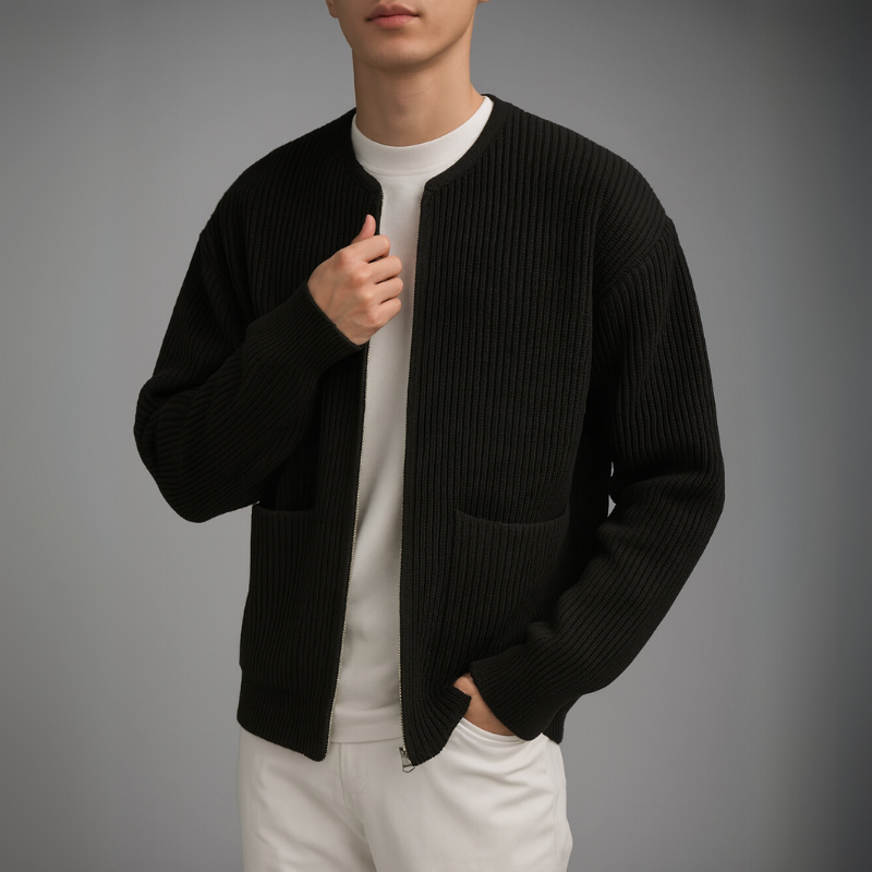 AMELIA | Zip cardigan with dropped shoulders