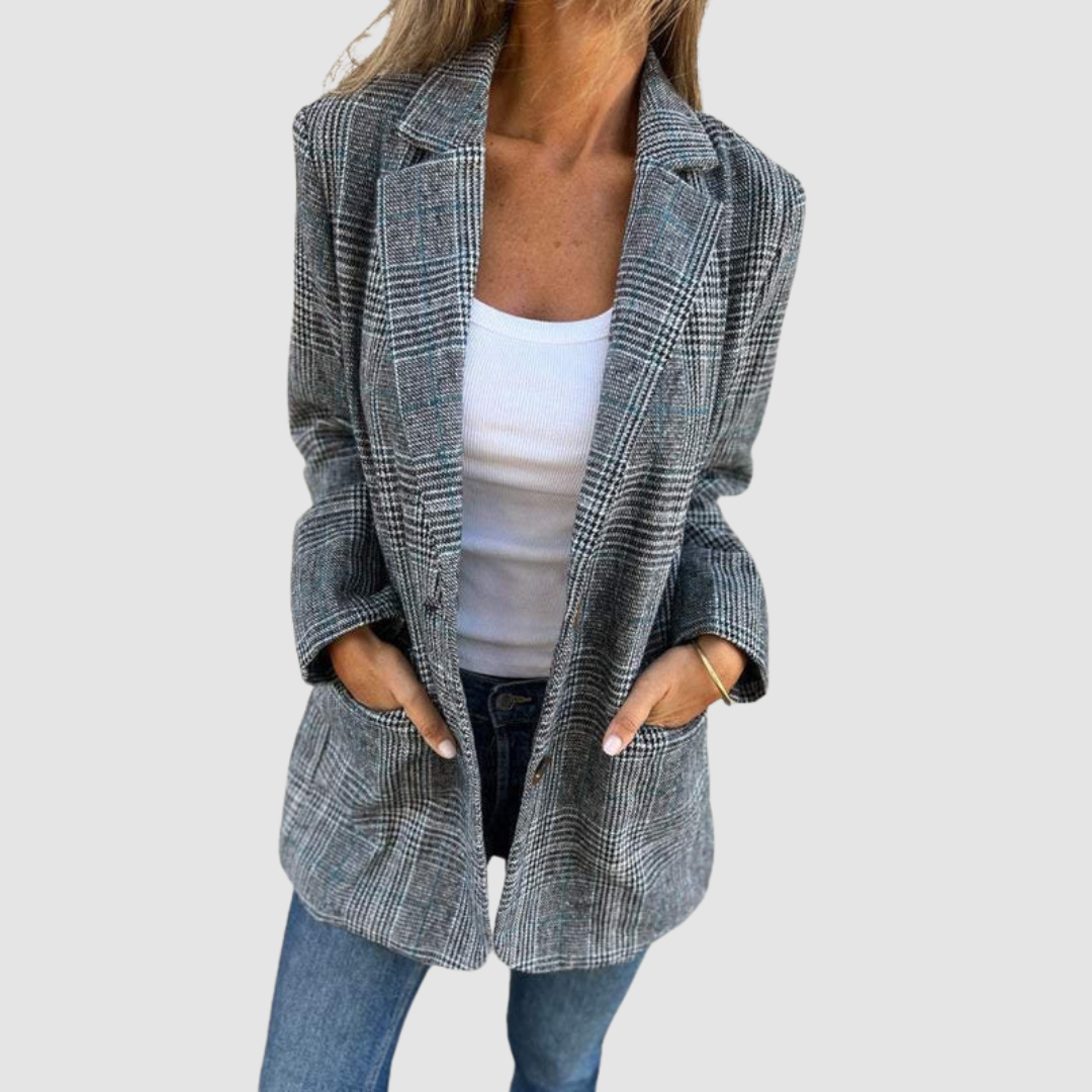 ISABELLA | Tailored plaid winter blazer