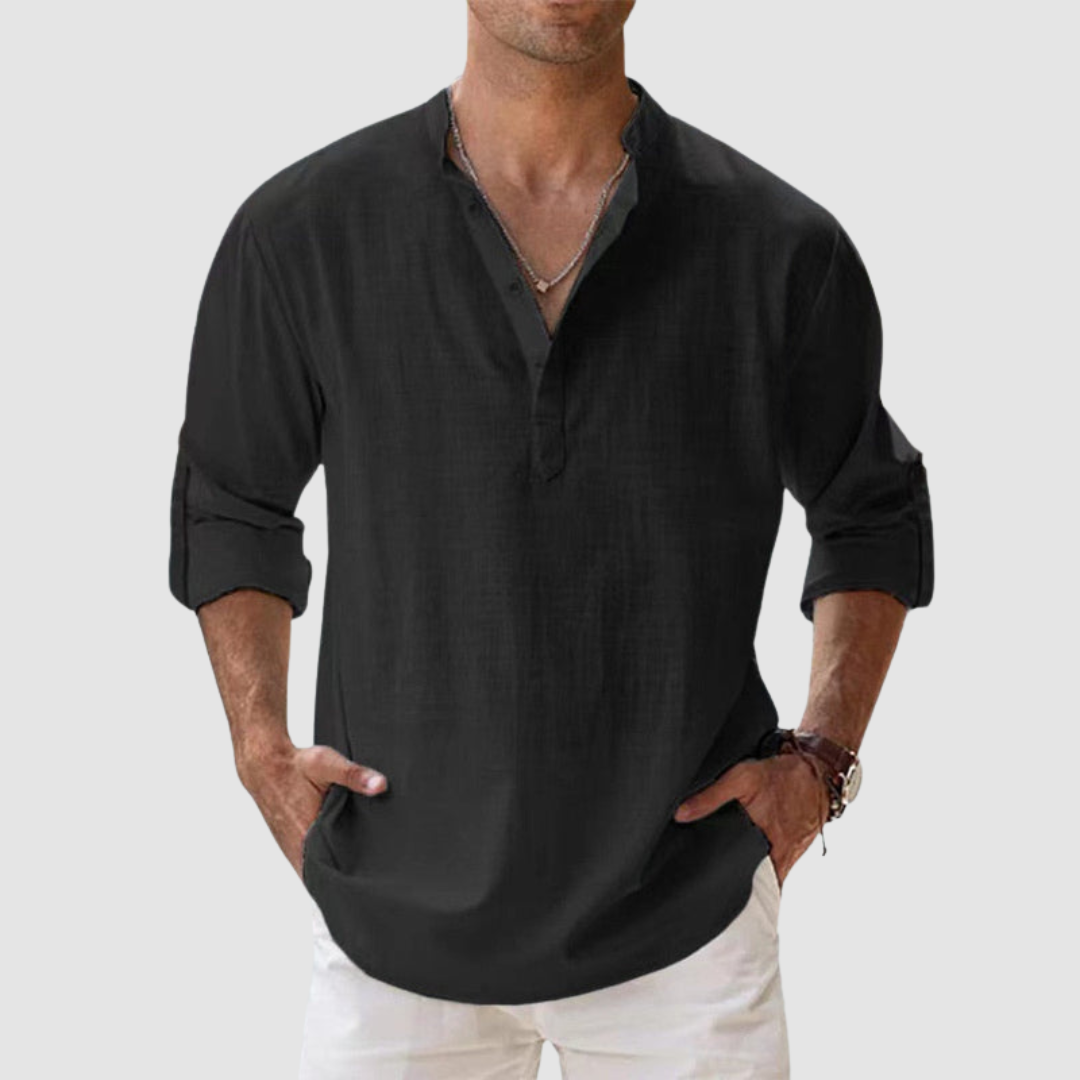 ALICE | Classic linen shirt with short sleeves