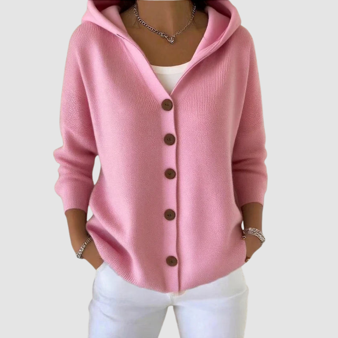 HELEN | Hooded cardigan with a flared hem