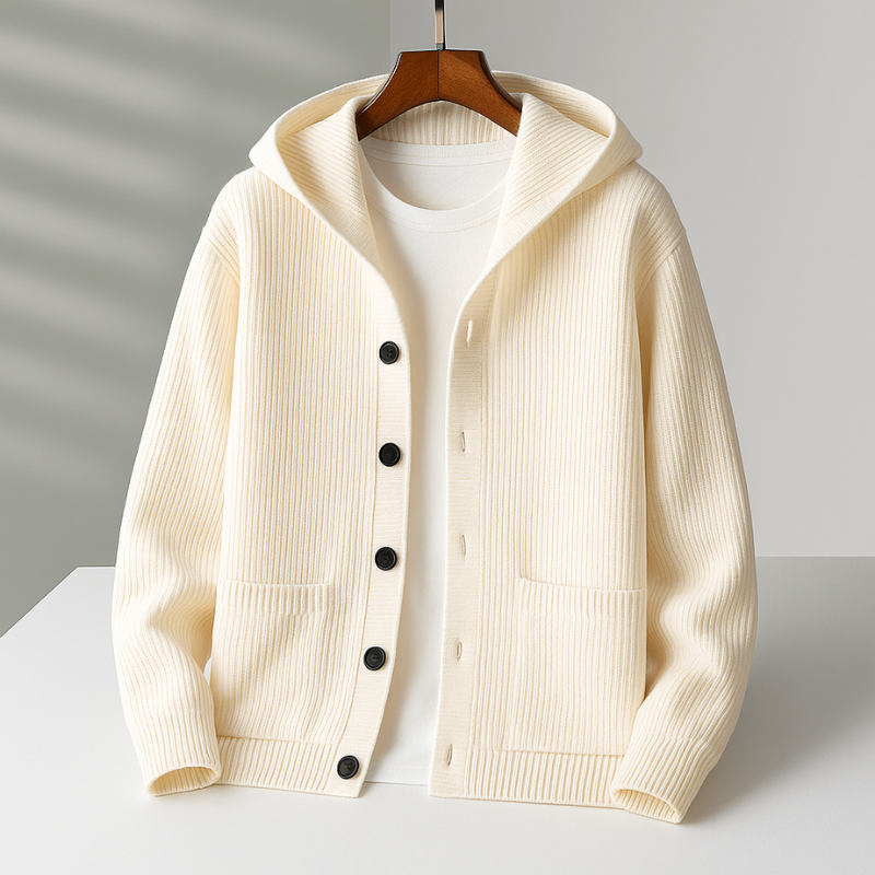 AMELIA | Hooded cardigan with ribbed cuffs