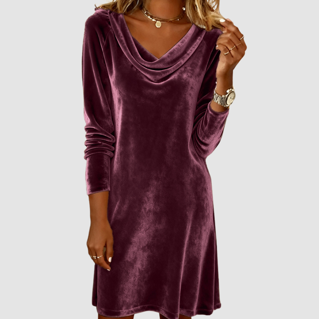 SANDRA | Draped neckline with fitted sleeves