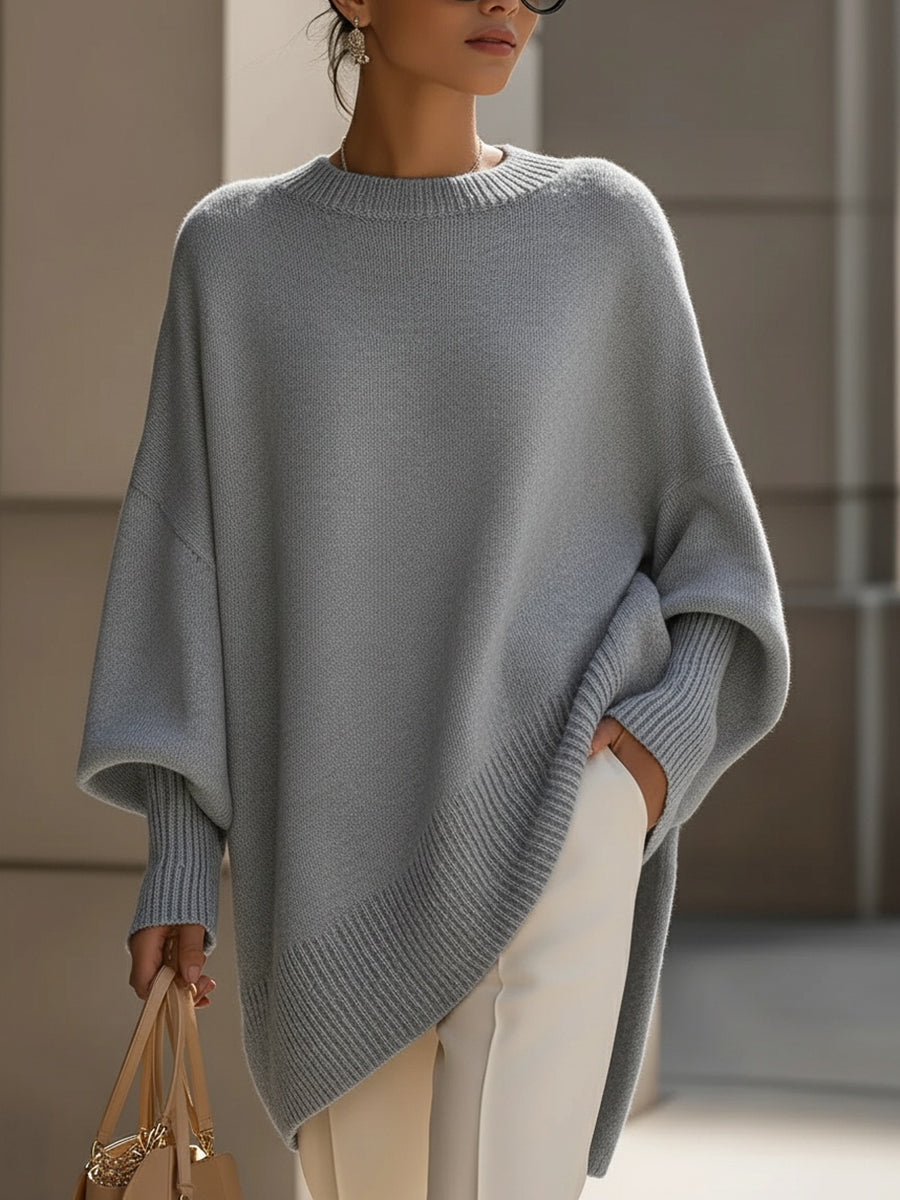 JENNIFER | Draped sweater with a wide neckline