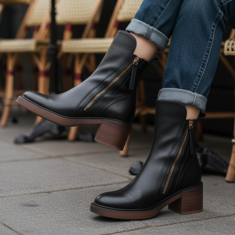 MAUREEN | Square heel boots with a rounded toe