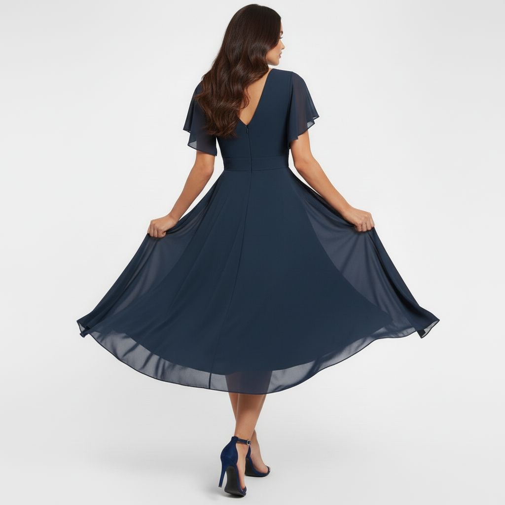 LOIS | V-neck maxi dress with flutter sleeves