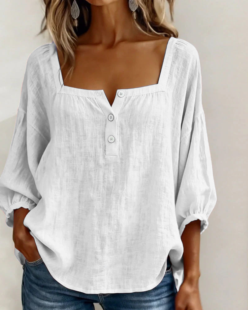 CAROLYN | Relaxed button front blouse
