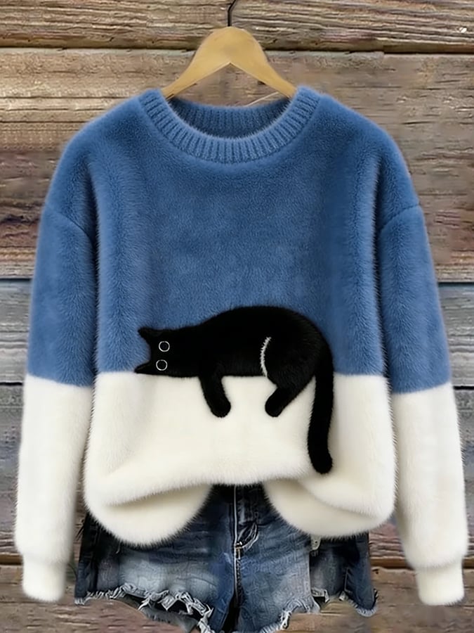 AILEEN | Oversized cat print sweatshirt