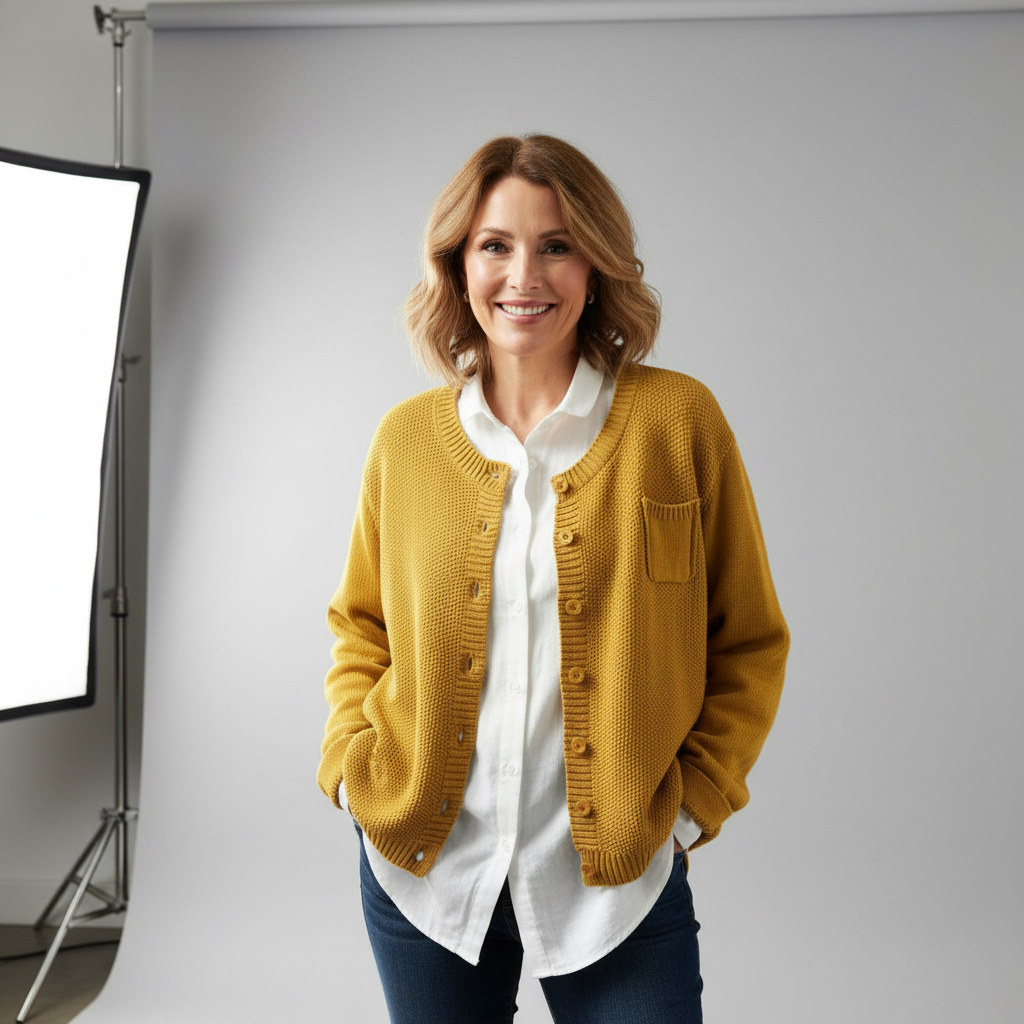 LORRAINE | Button cardigan with a chest pocket