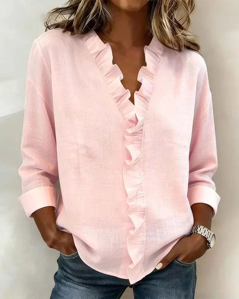 BARBARA | Modest V-neck with long sleeves