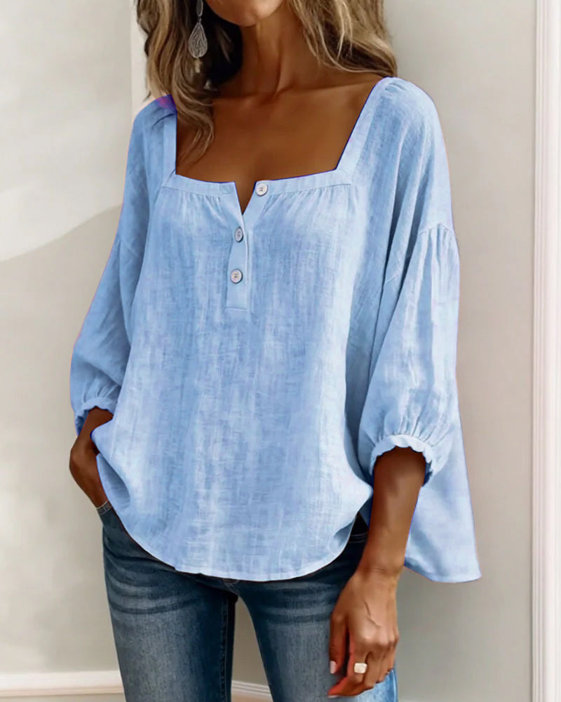 CAROLYN | Relaxed button front blouse