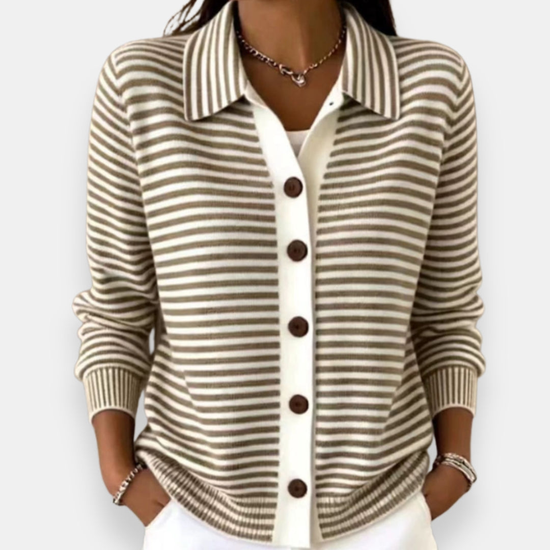 KATHLEEN | Fine stripe with a small collar