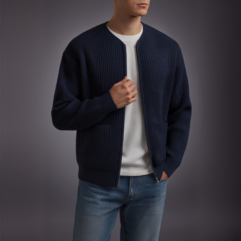 AMELIA | Zip cardigan with dropped shoulders