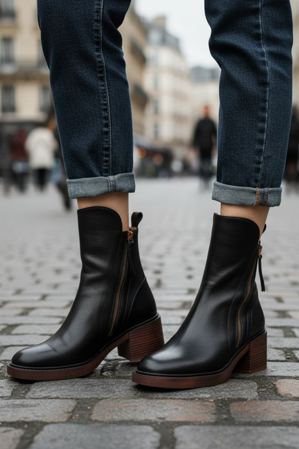 MAUREEN | Square heel boots with a rounded toe