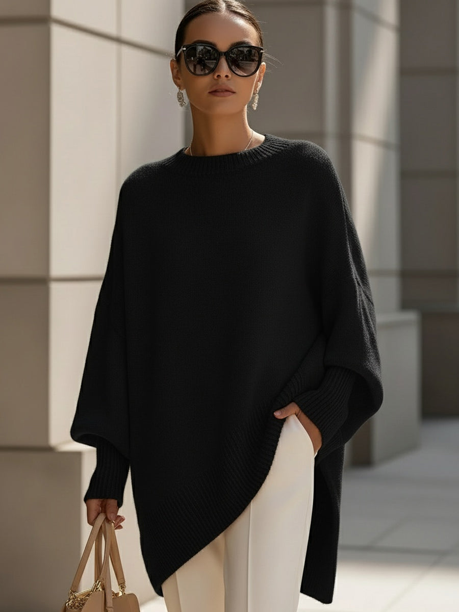 JENNIFER | Draped sweater with a wide neckline