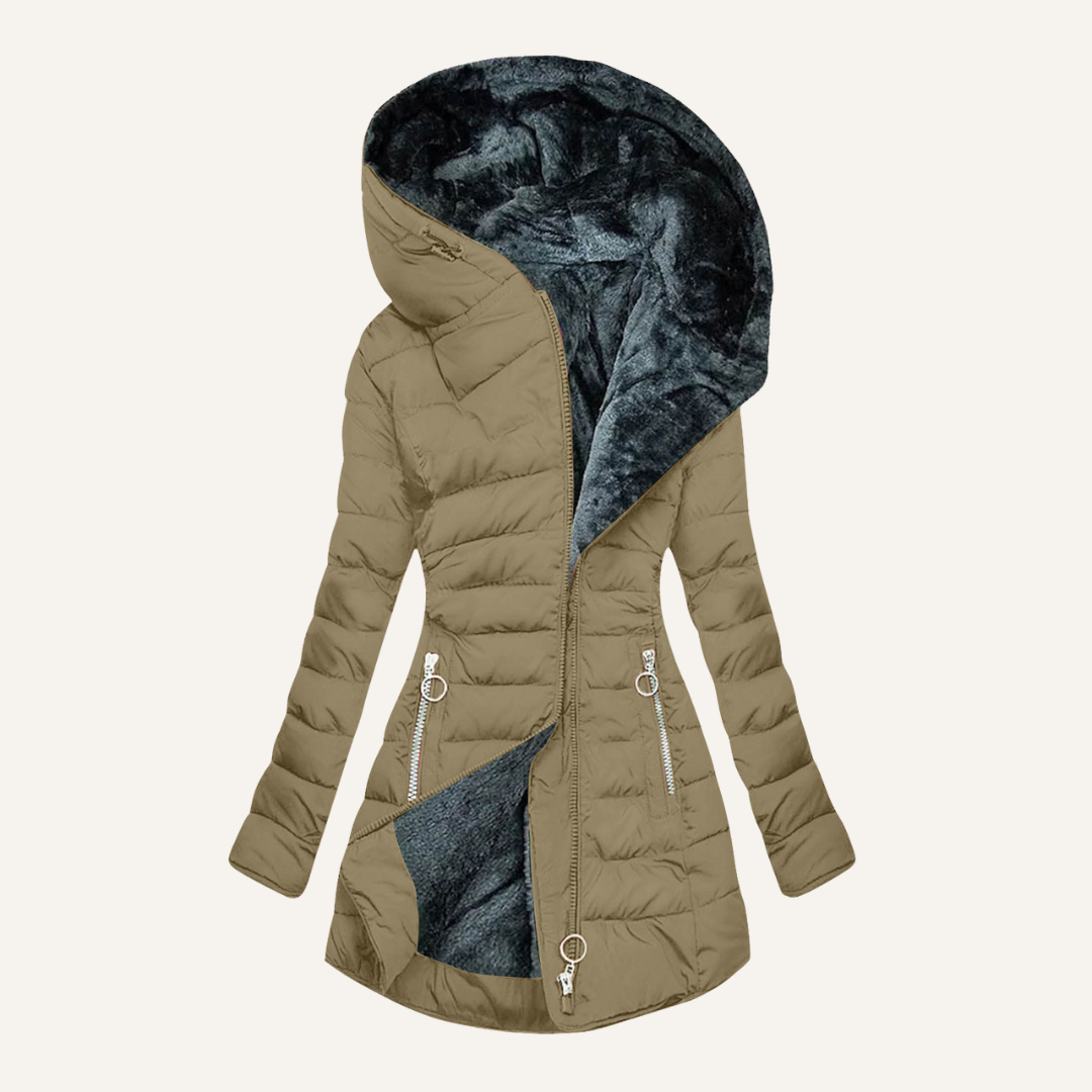 WANDA | Quilted down jacket with fur lining