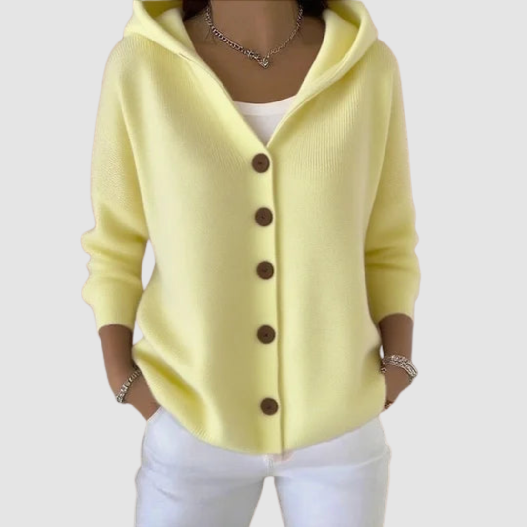 HELEN | Hooded cardigan with a flared hem