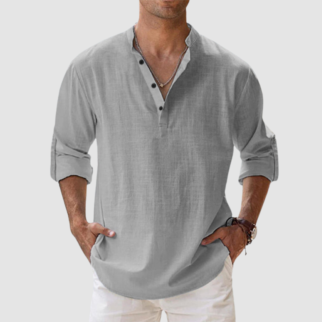 ALICE | Classic linen shirt with short sleeves