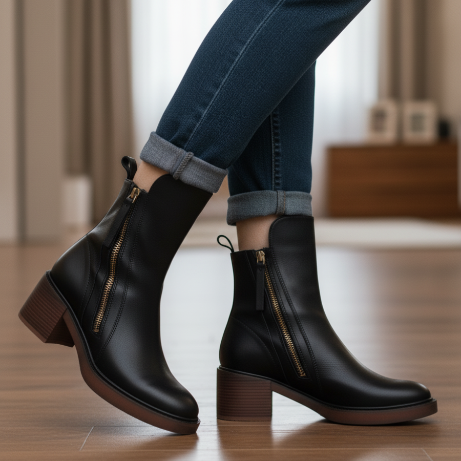 MAUREEN | Square heel boots with a rounded toe