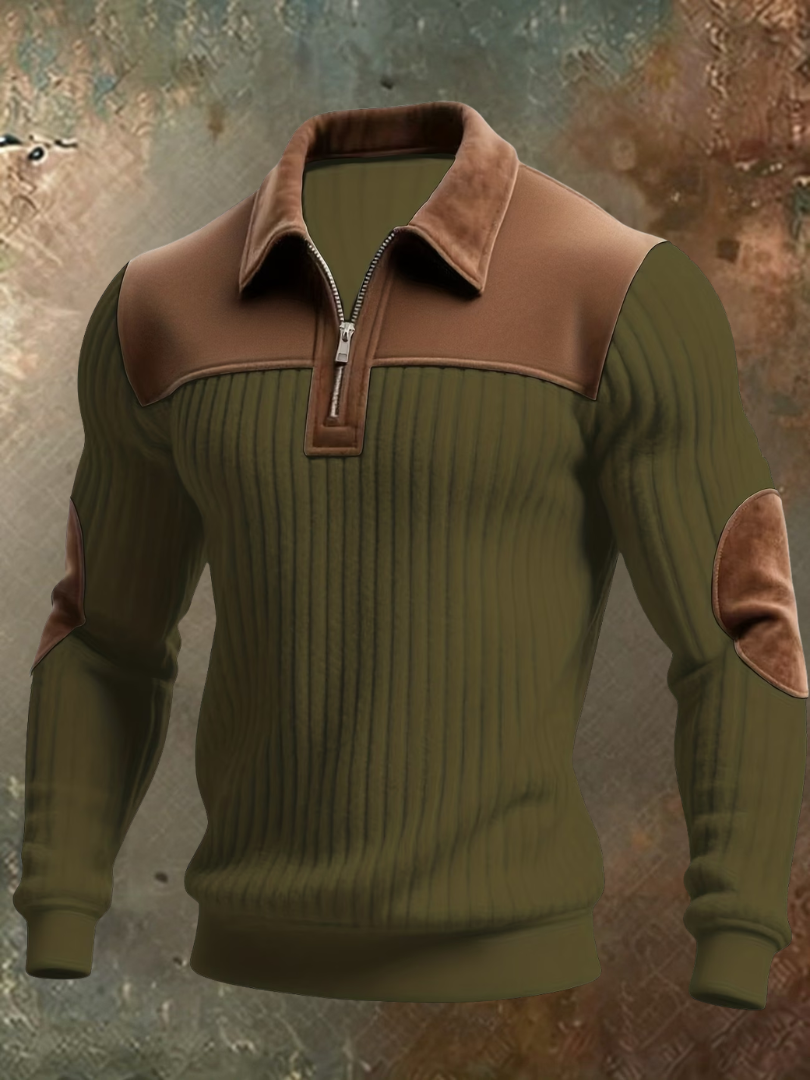 LARS | Ribbed half zip sweater