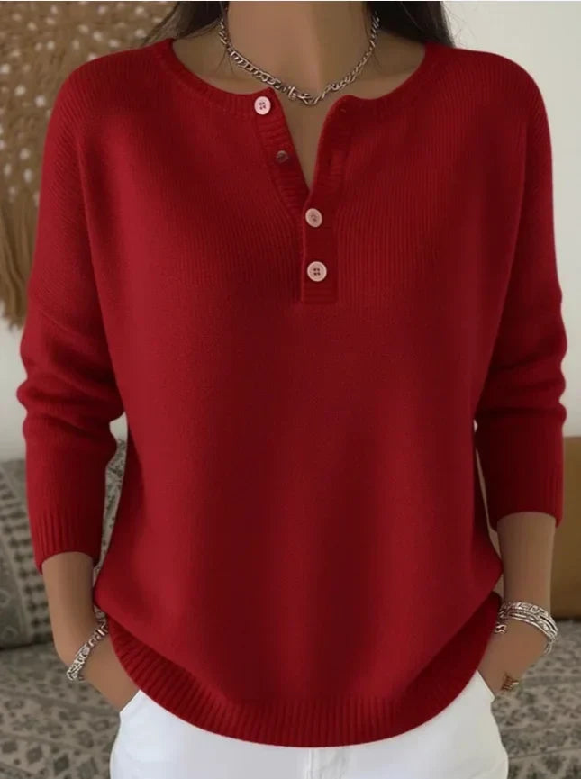 PATRICIA | Henley buttons and a ribbed hem