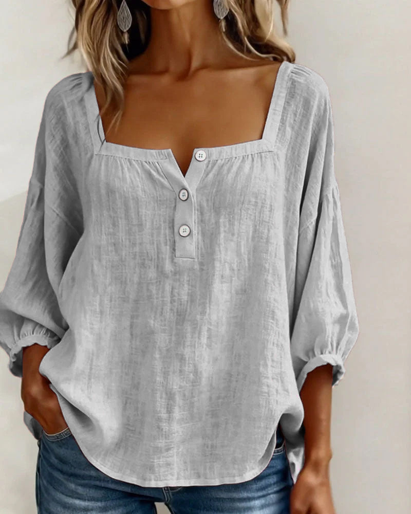 CAROLYN | Relaxed button front blouse