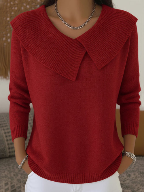 ALBERTA | Sweater with a pleated fold-over collar