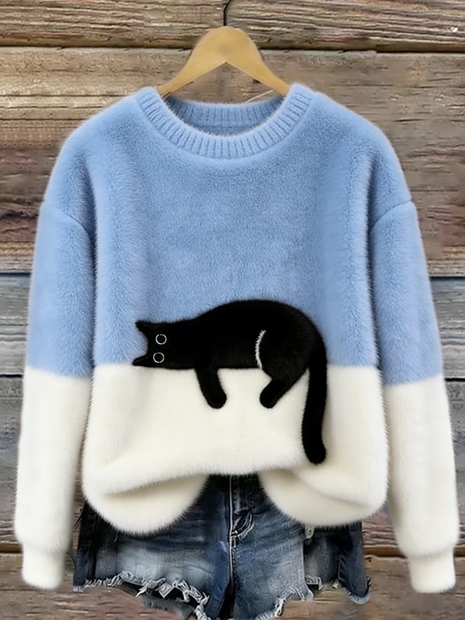 AILEEN | Oversized cat print sweatshirt