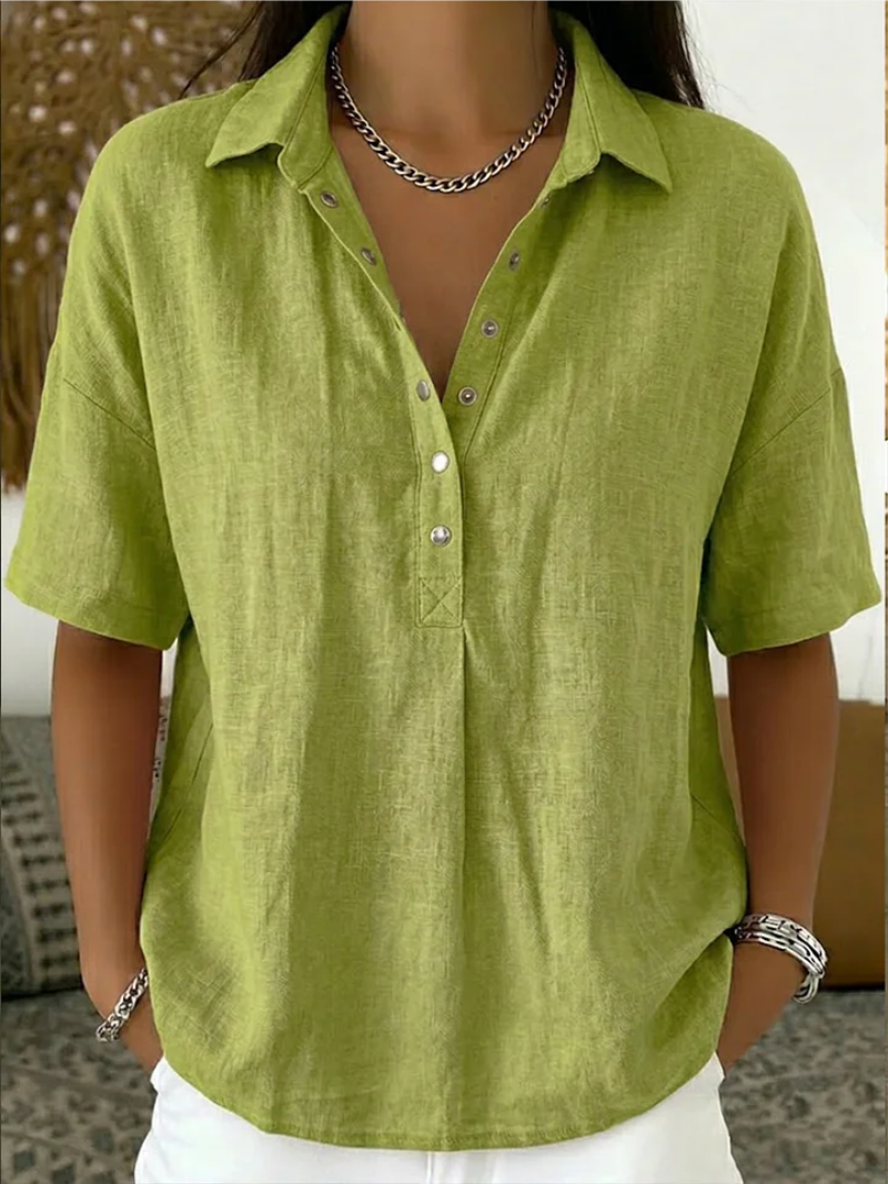 CHERYL | Collared blouse with a button placket