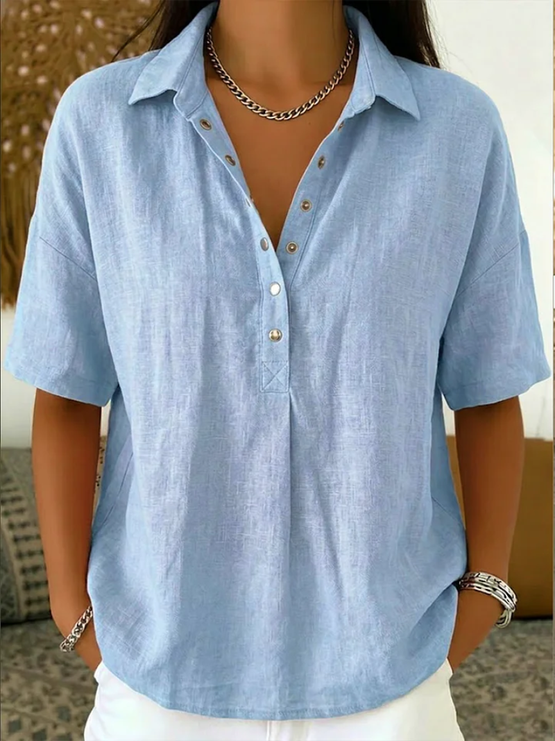 CHERYL | Collared blouse with a button placket