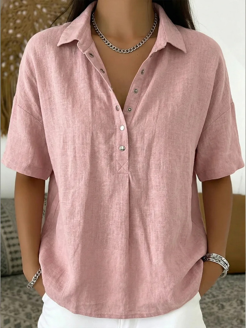 CHERYL | Collared blouse with a button placket