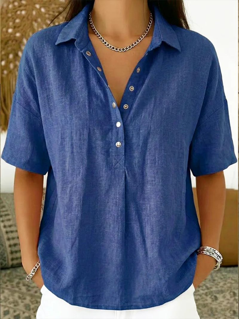 CHERYL | Collared blouse with a button placket