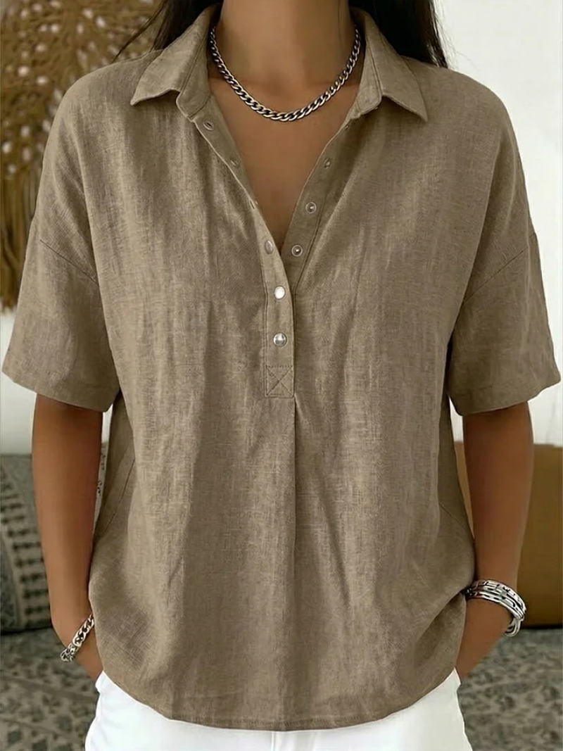 CHERYL | Collared blouse with a button placket
