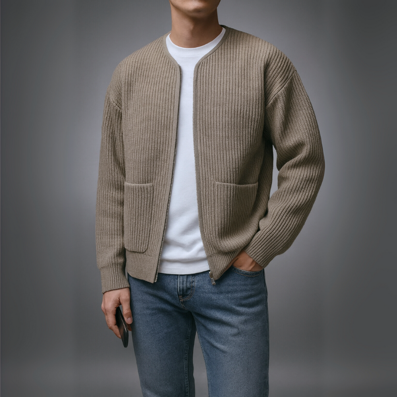 AMELIA | Zip cardigan with dropped shoulders