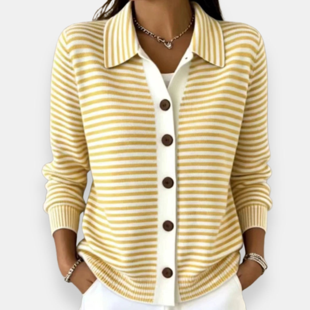 KATHLEEN | Fine stripe with a small collar