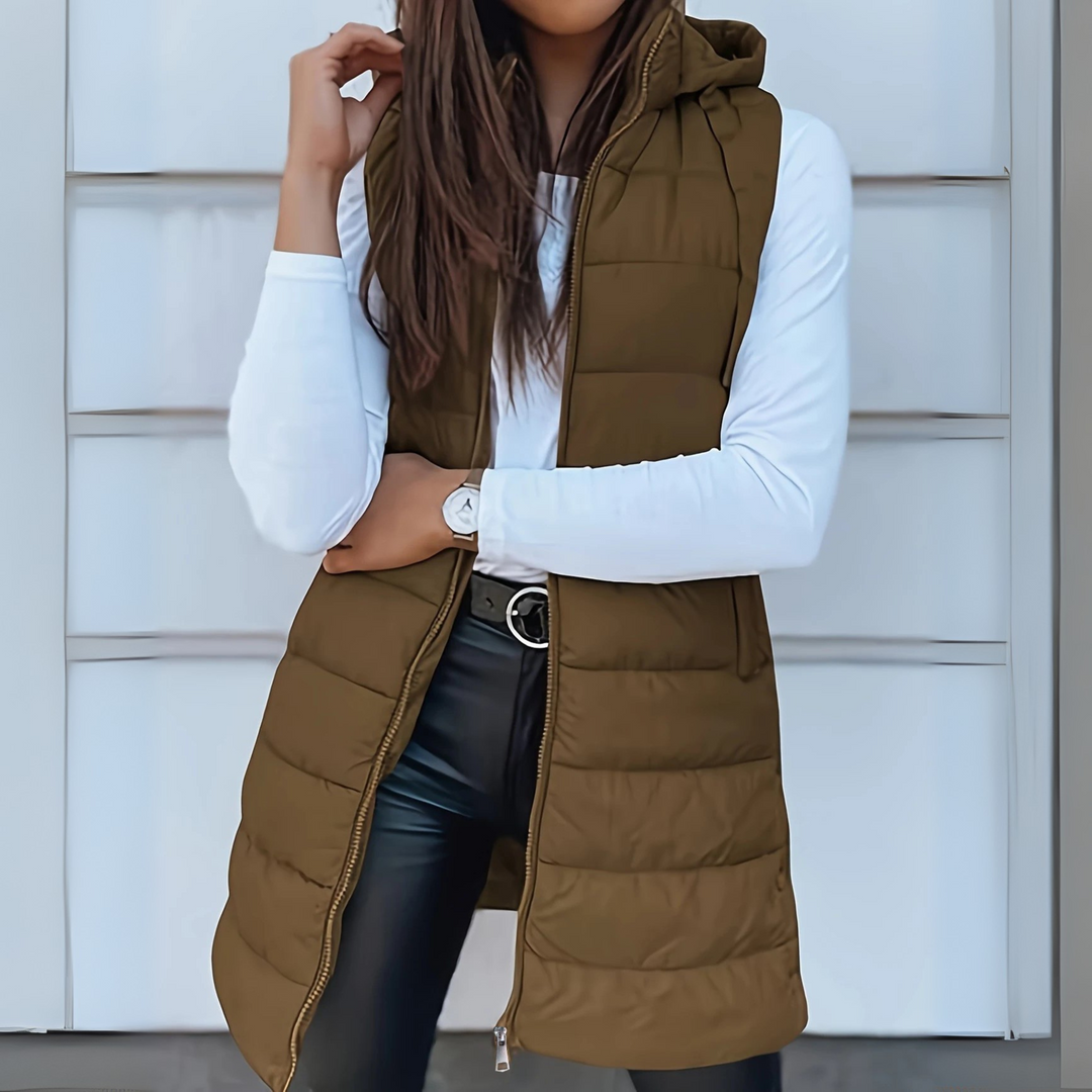 WANDA | Long sleeveless puffer vest
