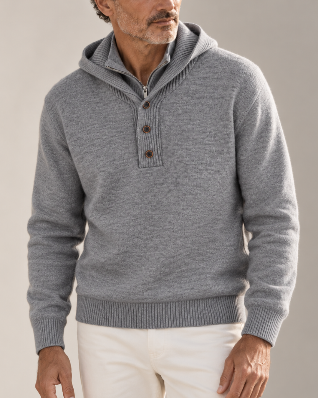 ALISTAIR | Hooded sweater with a zip collar