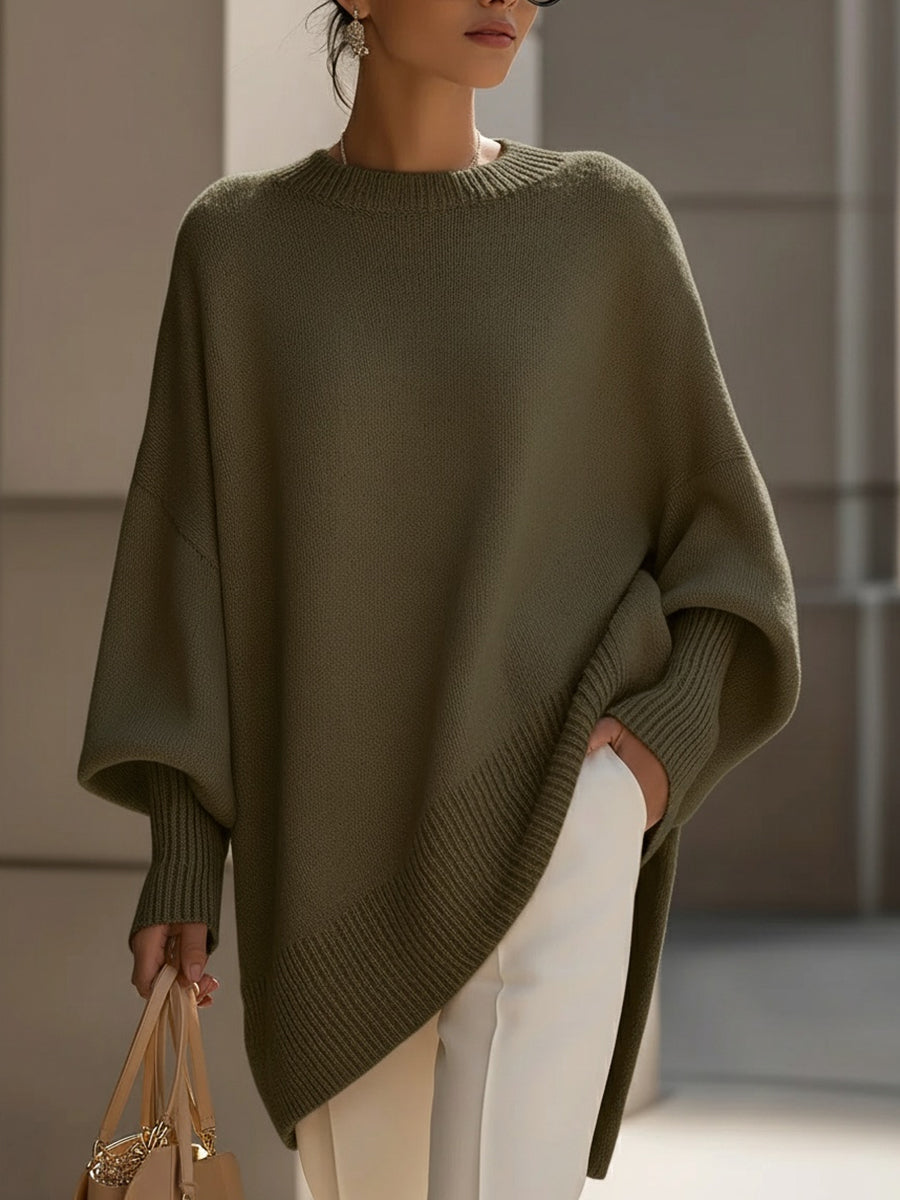 JENNIFER | Draped sweater with a wide neckline