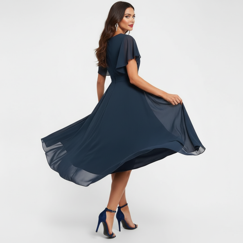 LOIS | V-neck maxi dress with flutter sleeves