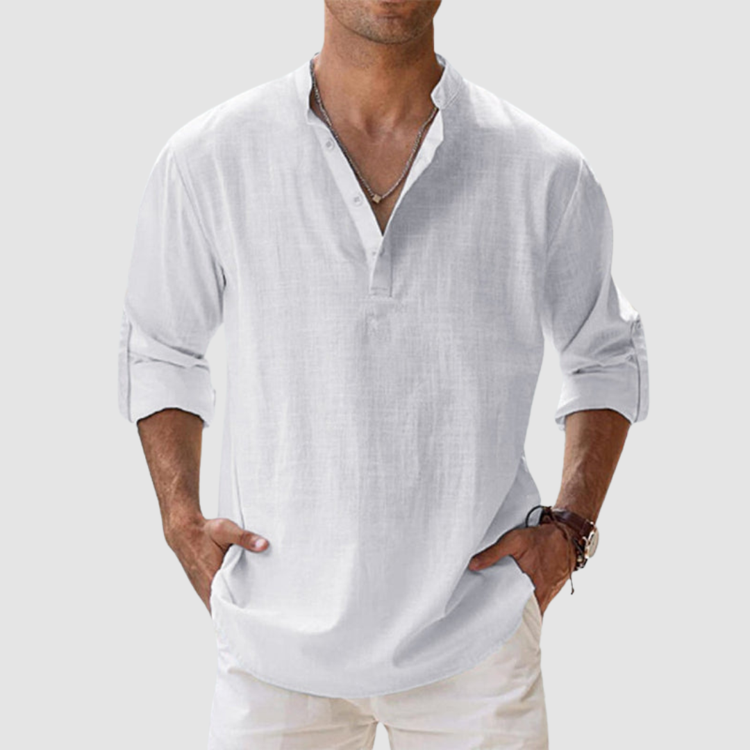 ALICE | Classic linen shirt with short sleeves
