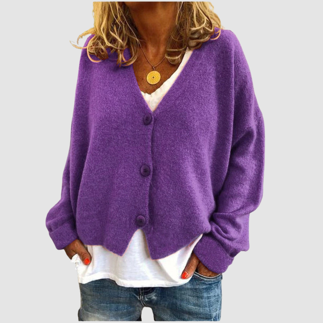 JOYCE | Light V-neck cardigan to wear over a dress