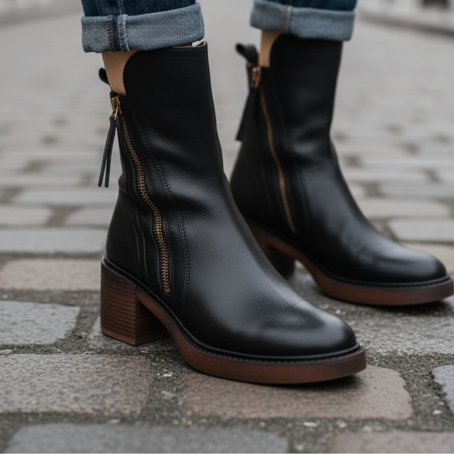 MAUREEN | Square heel boots with a rounded toe