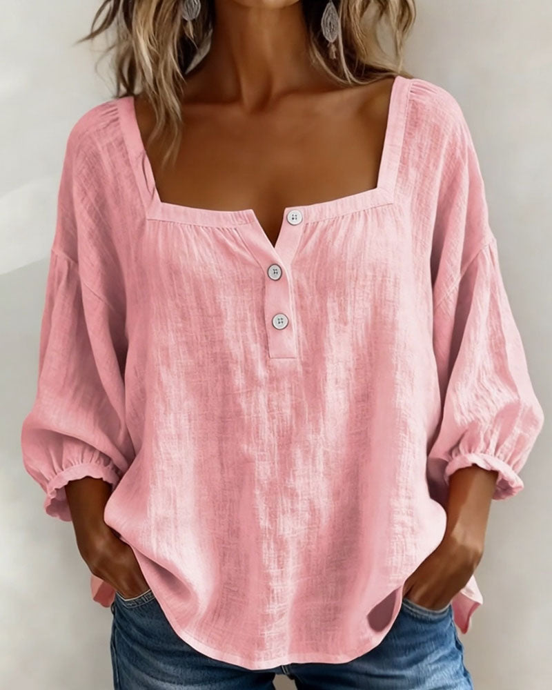 CAROLYN | Relaxed button front blouse