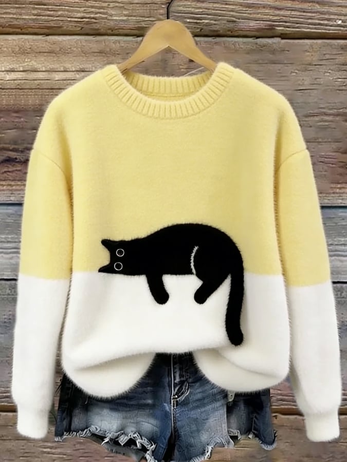 AILEEN | Oversized cat print sweatshirt