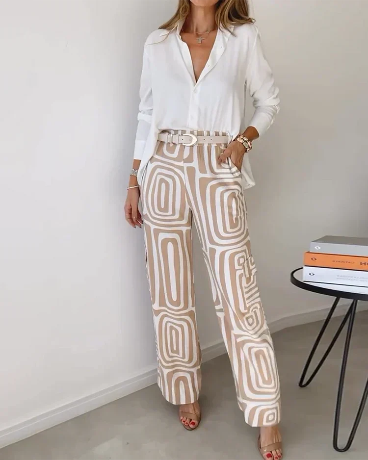 DOLORES | Draping blouse with relaxed pants
