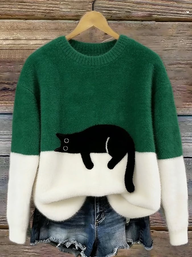 AILEEN | Oversized cat print sweatshirt