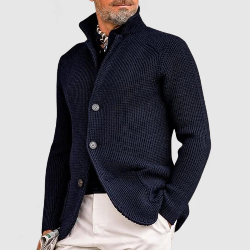 DEAN | Stand collar knit cardigan