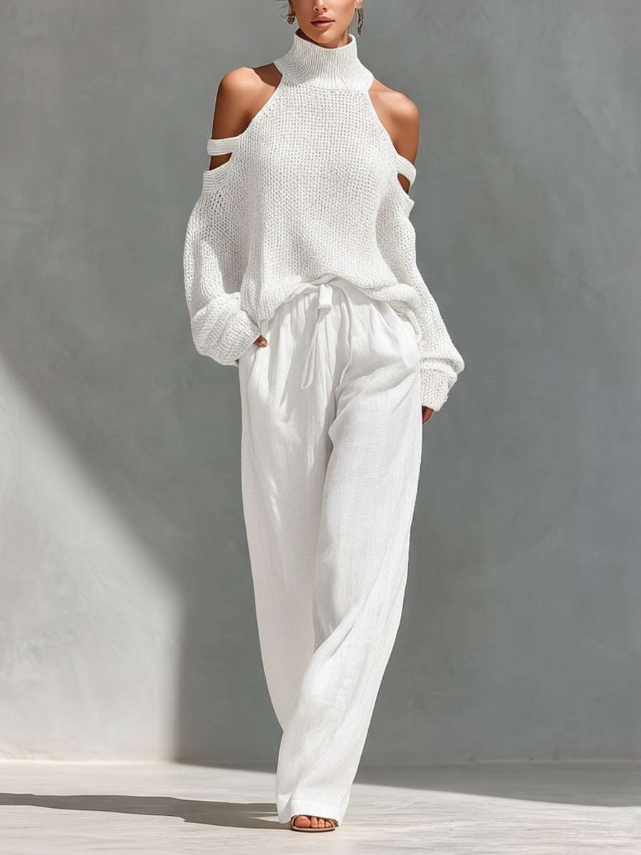 LORRAINE | Off-shoulder top with wide-leg trousers