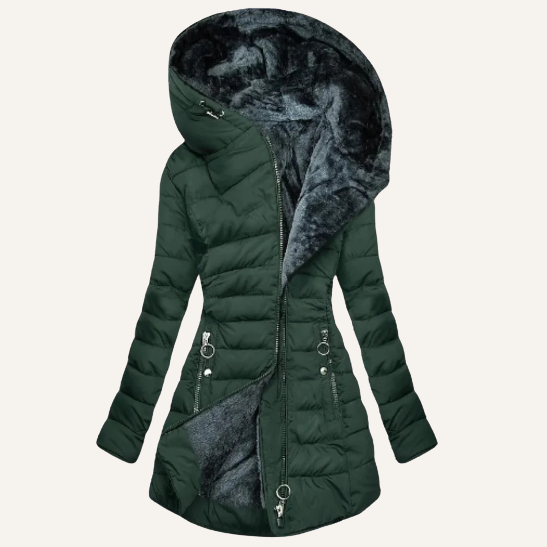 WANDA | Quilted down jacket with fur lining