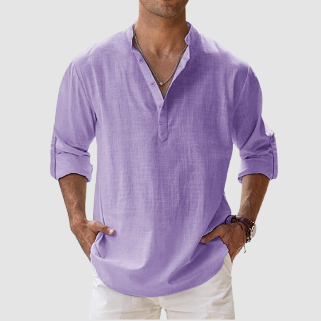 ALICE | Classic linen shirt with short sleeves