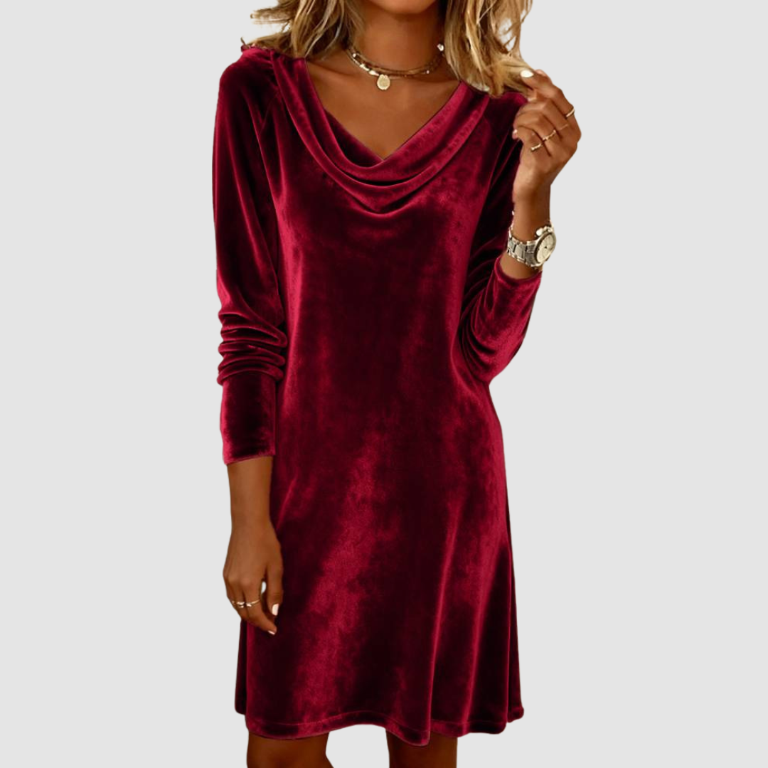 SANDRA | Draped neckline with fitted sleeves